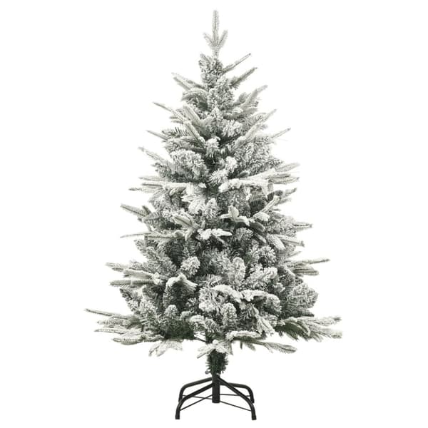 vidaXL Tekojoulukuusi lumihuurteella vihreä 120 cm PVC ja PE