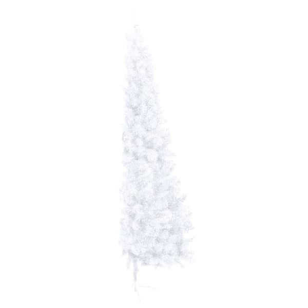 vidaXL Tekojoulukuusen puolikas jalustalla valkoinen 210 cm PVC