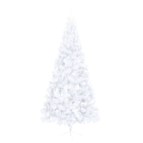 vidaXL Tekojoulukuusen puolikas jalustalla valkoinen 210 cm PVC