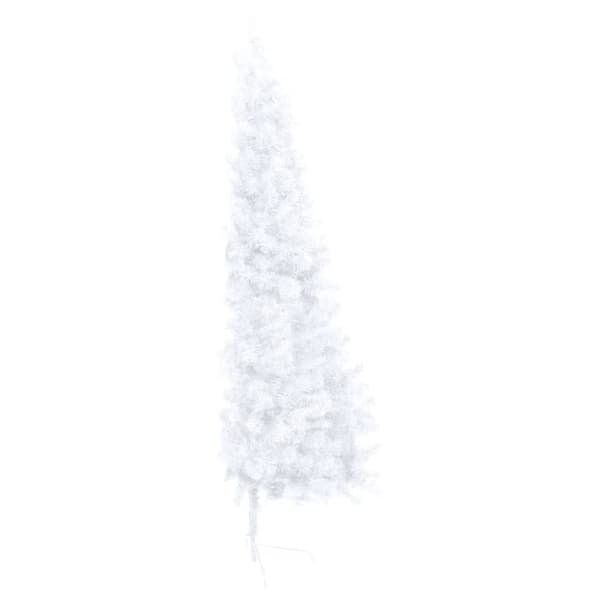 vidaXL kunstigt halvt juletræ med juletræsfod 150 cm PVC hvid