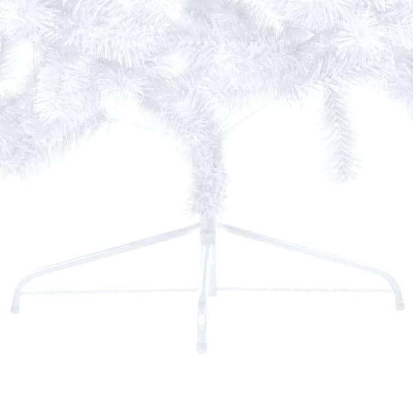 vidaXL Halv plastgran med fot vit 240 cm PVC