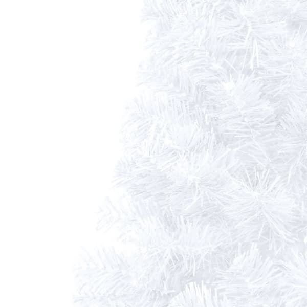 vidaXL Halv plastgran med fot vit 240 cm PVC