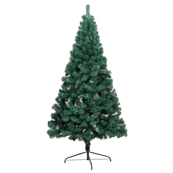 vidaXL kunstigt halvt juletræ med juletræsfod 120 cm PVC grøn