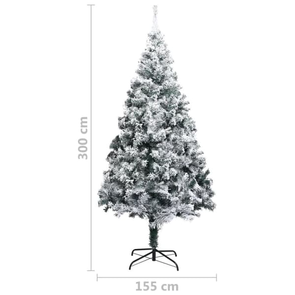 vidaXL Plastgran med snö grön 300 cm PVC