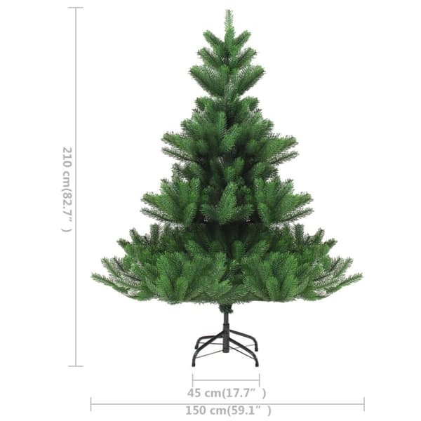 vidaXL kunstigt juletræ med lys nordmannsgran 210 cm grøn