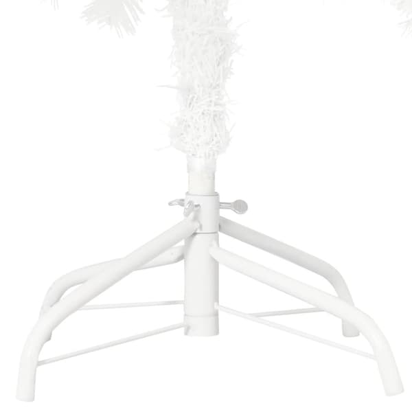 vidaXL Belyst plastgran med kulor vit 240 cm