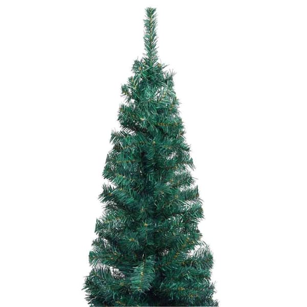 vidaXL Forhåndsbelyst kunstig juletre med kulesett grønn 210 cm