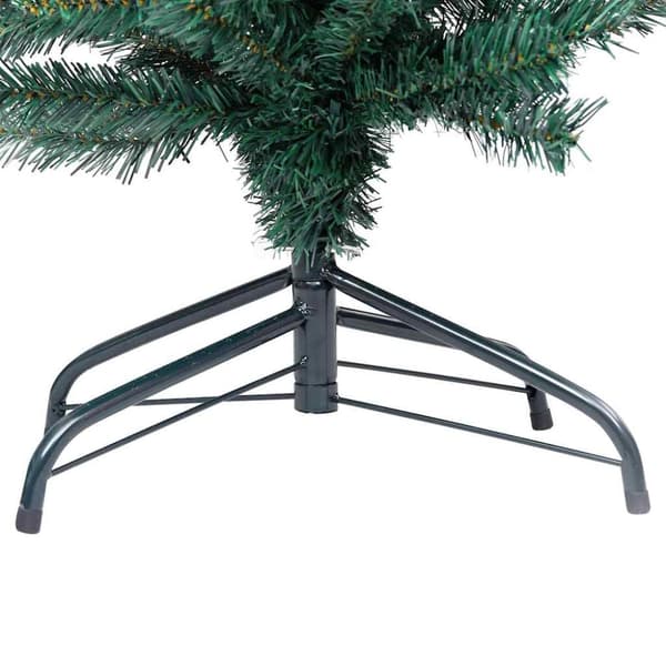 vidaXL Forhåndsbelyst kunstig juletre med kulesett grønn 210 cm