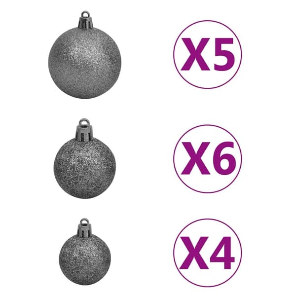 vidaXL Forhåndsbelyst kunstig juletre med kulesett grønn 210 cm