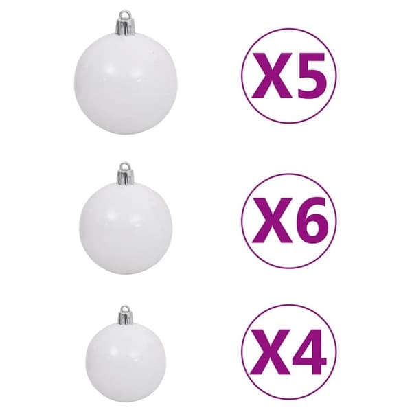 vidaXL Forhåndsbelyst kunstig juletre med kulesett grønn 210 cm
