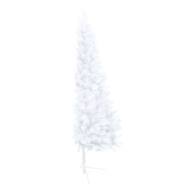 vidaXL Tekojoulukuusi puolikas palloilla esivalaistu valk. 240 cm PVC