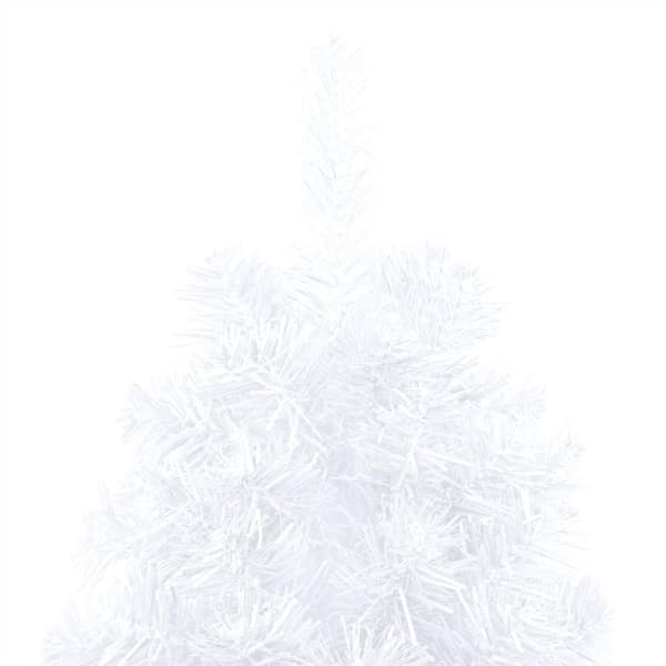vidaXL Tekojoulukuusi puolikas palloilla esivalaistu valk. 240 cm PVC