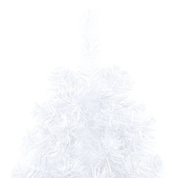 vidaXL Tekojoulukuusi puolikas palloilla esivalaistu valk. 210 cm PVC