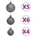 Pikkukuva 11 / 11: vidaXL Tekojoulukuusi puolikas palloilla esivalaistu valk. 210 cm PVC