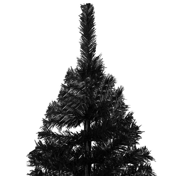 vidaXL Belyst plastgran med kulor svart 240 cm PVC