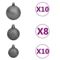 Miniatyrbilde 8 av 11: vidaXL Forhåndsbelyst kunstig juletre med kulesett hvit 210 cm