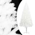 Miniatyrbilde 2 av 11: vidaXL Forhåndsbelyst kunstig juletre med kulesett hvit 210 cm