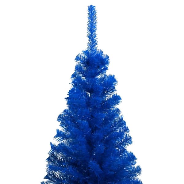 vidaXL Belyst plastgran med kulor blå 150 cm PVC