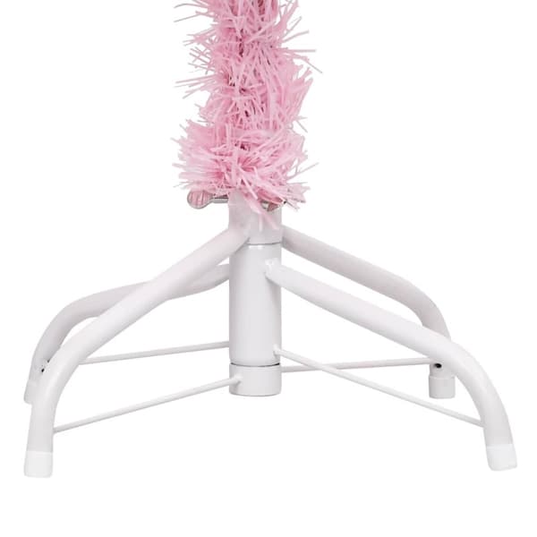 vidaXL Tekojoulukuusi palloilla esivalaistu pinkki 240 cm PVC