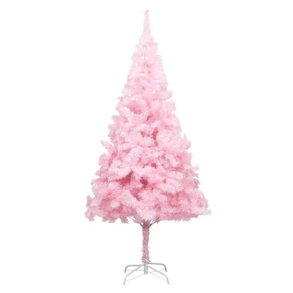 vidaXL Tekojoulukuusi palloilla esivalaistu pinkki 240 cm PVC