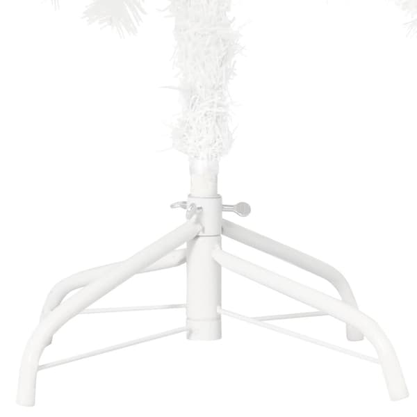 vidaXL Belyst plastgran med kulor vit 120 cm