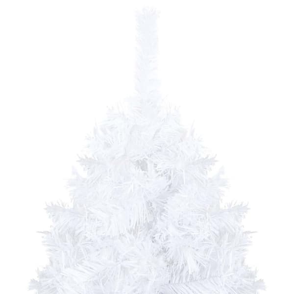 vidaXL Forhåndsbelyst kunstig juletre med kulesett hvit 120 cm PVC