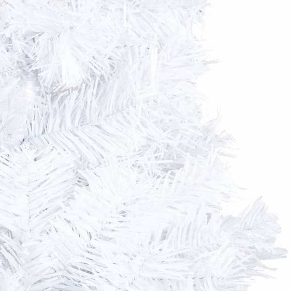 vidaXL Forhåndsbelyst kunstig juletre med kulesett hvit 120 cm PVC