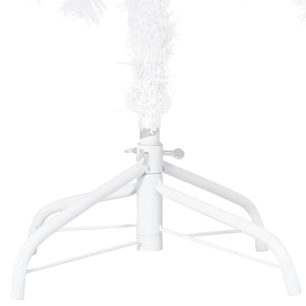 vidaXL Forhåndsbelyst kunstig juletre med kulesett hvit 120 cm PVC