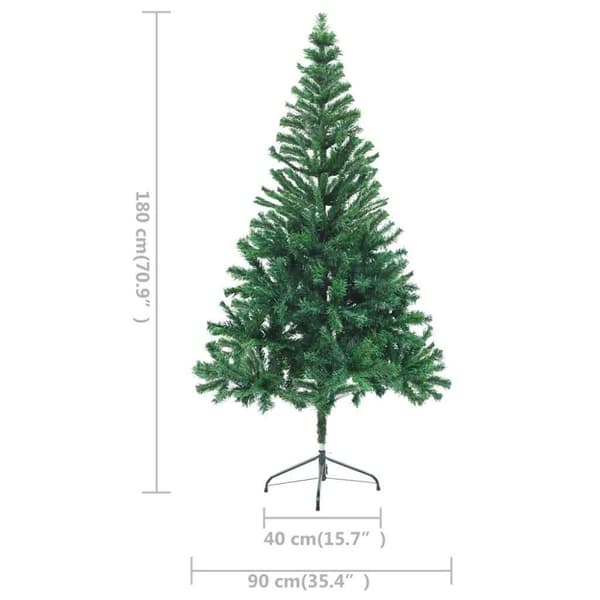 vidaXL Belyst plastgran med kulor 180 cm 564 grenar