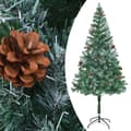 Miniatyrbillede 2 af 11: vidaXL juletræ med sne + lys + julekugler og grankogler 180 cm