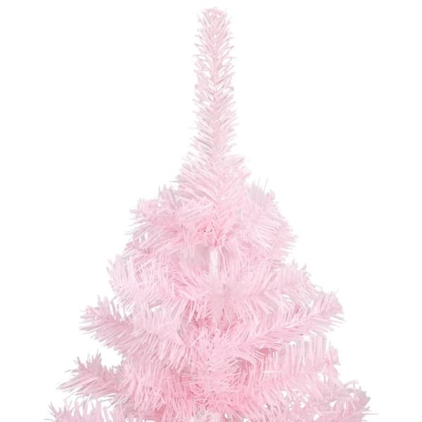 vidaXL kunstigt juletræ med juletræsfod 240 cm PVC lyserød