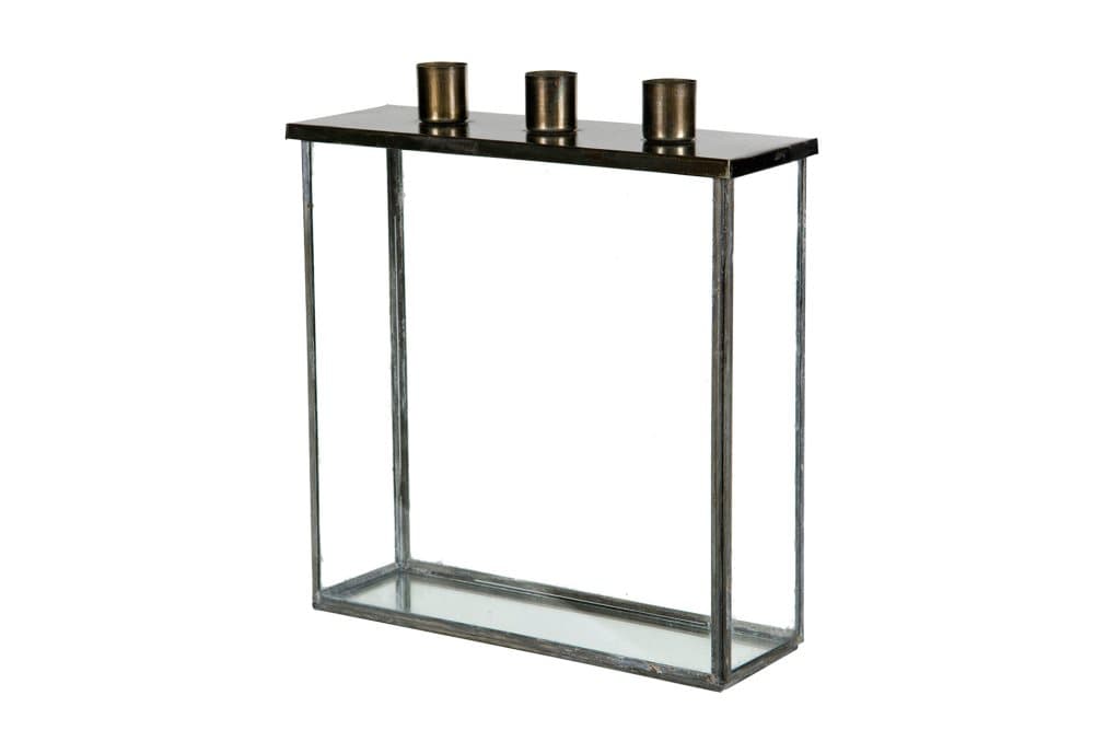 Glasbox med ljushållare