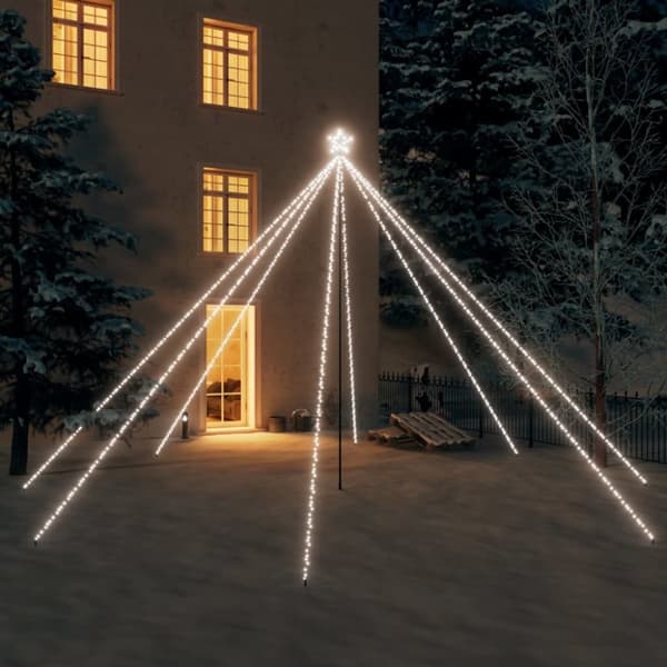 vidaXL LED joulukuusi sisä-/ulkokäyttöön 800 LED kylmä valk. 5 m