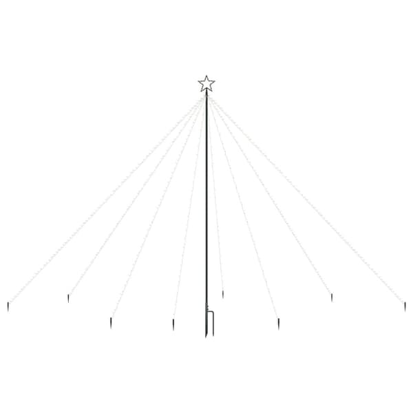 vidaXL LED joulukuusi sisä-/ulkokäyttöön 576 LED-valoa sininen 3,6 m