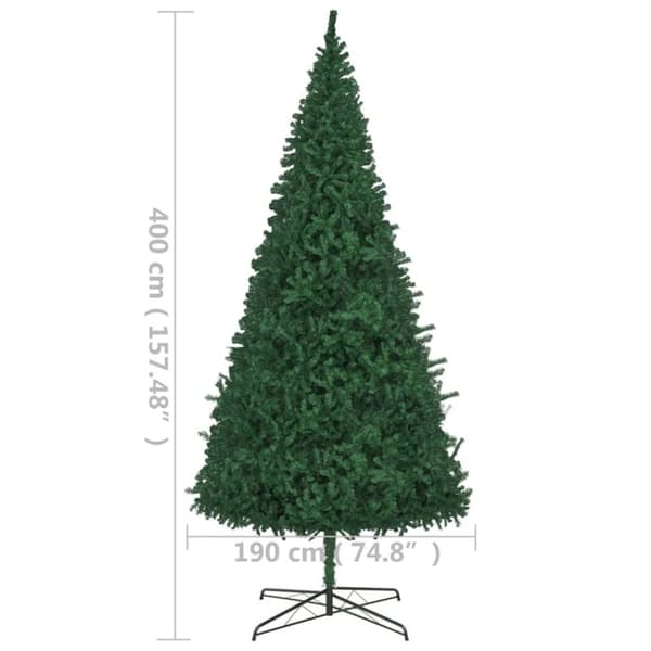 vidaXL Tekojoulukuusi esivalaistu vihreä 400 cm