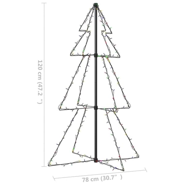 vidaXL Kartiojoulukuusi 160 LED-valoa sisä/ulkokäyttöön 78x120 cm