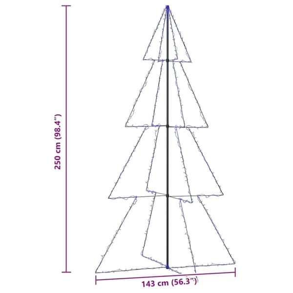 vidaXL Kartiojoulukuusi 360 -LED-valoa sisä/ulkokäyttöön 143x250 cm