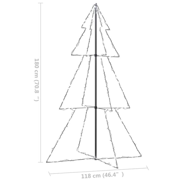 vidaXL lysende juletræ 118x180 cm 240 LED'er indendørs/udendørs