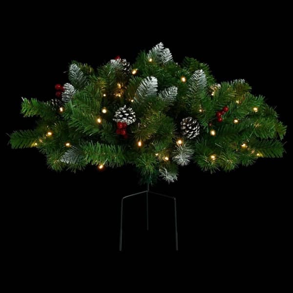 vidaXL kunstigt juletræ med LED-lys 40 cm PVC grøn