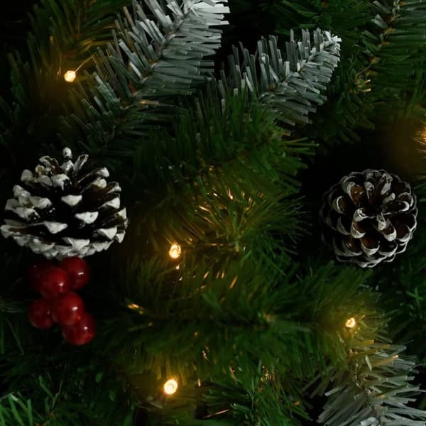 vidaXL kunstigt juletræ med LED-lys 40 cm PVC grøn