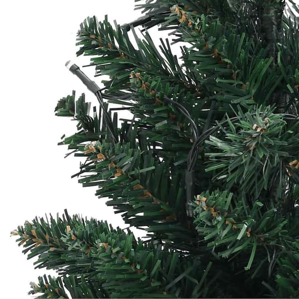 vidaXL kunstigt juletræ med lys og juletræsfod 60 cm PVC grøn