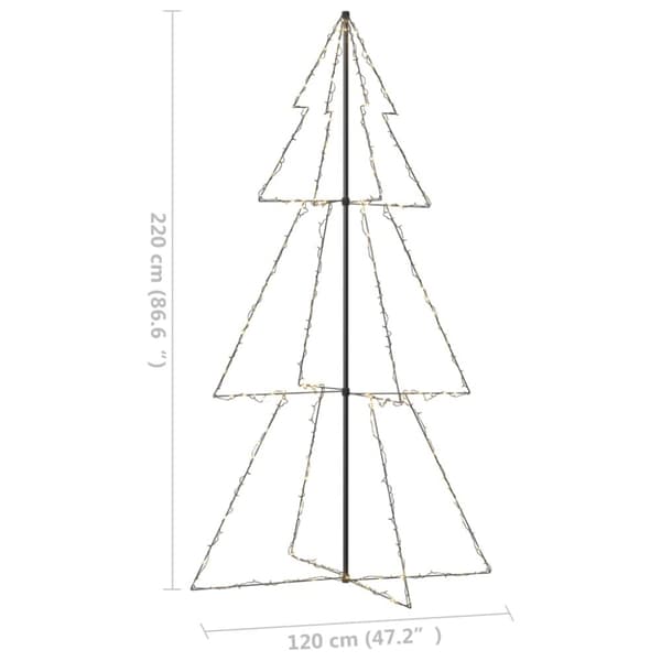 vidaXL lysende juletræ 120x220 cm 300 LED'er indendørs/udendørs