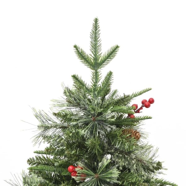 vidaXL Esivalaistu tekojoulukuusi kävyillä vihreä 150 cm PVC ja PE