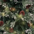 Miniatyrbild 4 av 8: vidaXL Belyst julgran med kottar grön&vit 150 cm PVC&PE