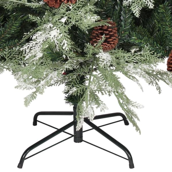 vidaXL juletræ med grankogler 195 cm PVC & PE grøn og hvid