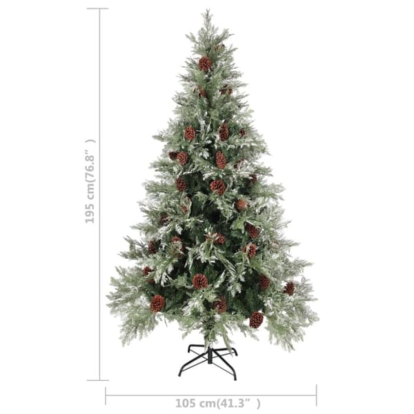 vidaXL juletræ med grankogler 195 cm PVC & PE grøn og hvid