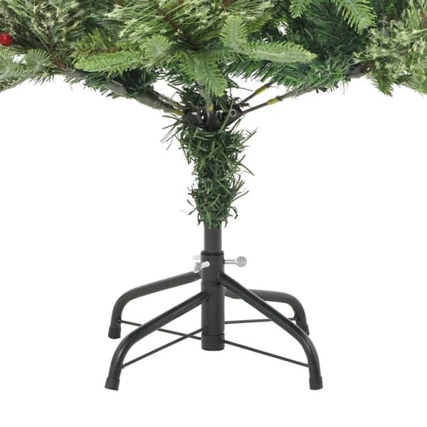 vidaXL juletræ med grankogler og lys PVC og PE 120 cm grøn