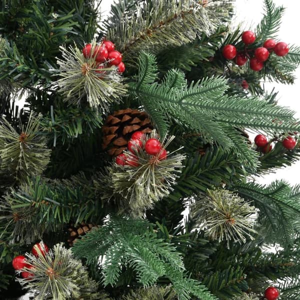 vidaXL Juletre med kongler grønn 195 cm PVC og PE