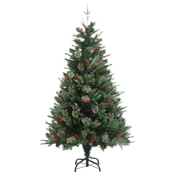 vidaXL Juletre med kongler grønn 150 cm PVC og PE