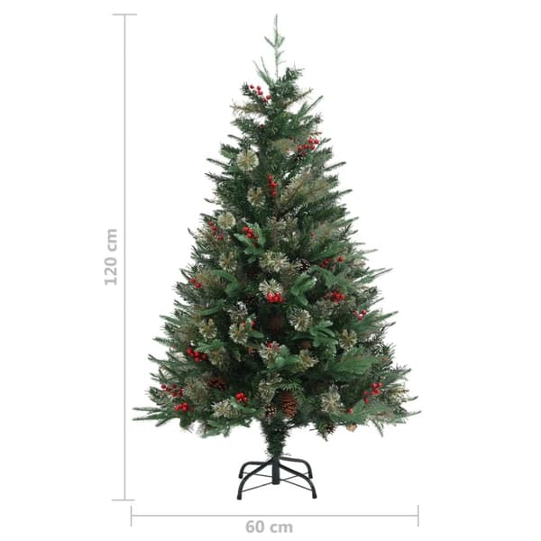 vidaXL juletræ med grankogler 120 cm PVC & PE grøn